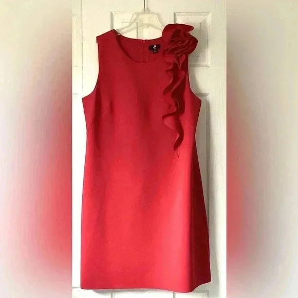 JASON WU Midi Dress Red Floral Detail Romantic Party Cocktail Wedding Woman XL - Picture 1 of 6